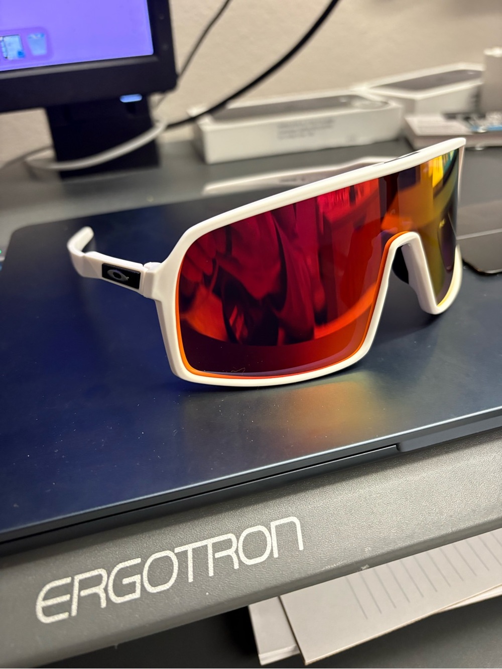 Oakley White Sutro with Red Lenses